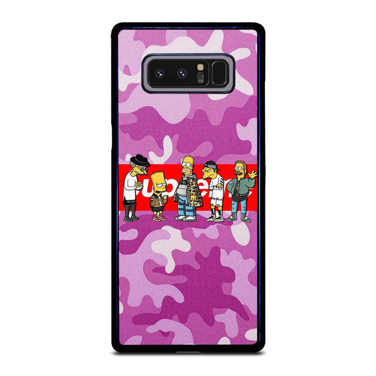 SUPREME THE SIMPSONS CAMO PURPLE Samsung Galaxy Note 8 Case Cover