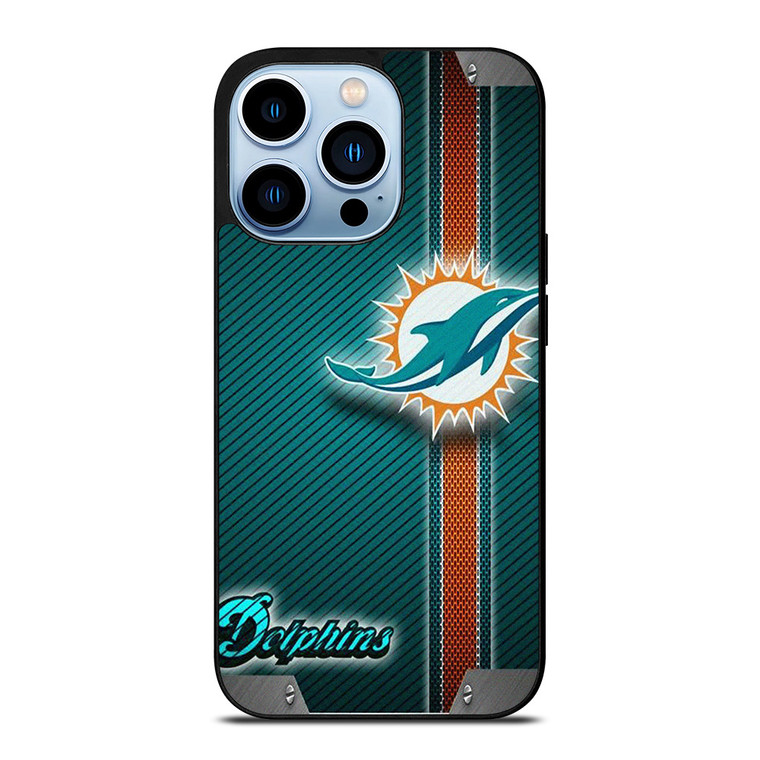 MIAMI DOLPHINS FOOTBALL METAL LOGO 2 iPhone 13 Pro Max Case Cover MIAMI DOLPHINS FOOTBALL METAL LOGO 2 iPhone 13 Pro Max Case Cover
