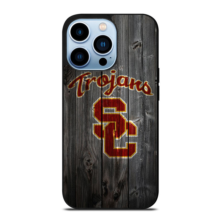 USC TROJANS WOOD LOGO iPhone 13 Pro Max Case Cover