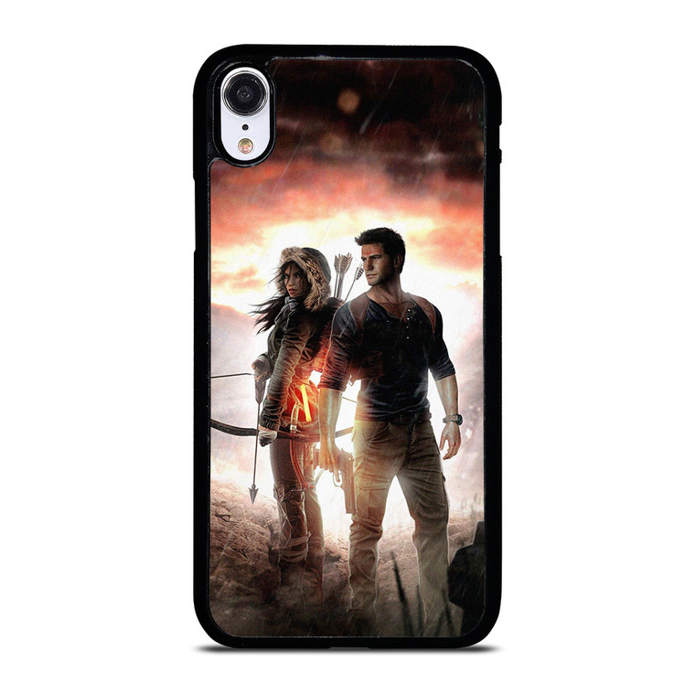 NATHAN DRAKE AND LARA CROFT UNCHARTED GAMES iPhone XR Case Cover NATHAN DRAKE AND LARA CROFT UNCHARTED GAMES iPhone XR Case Cover
