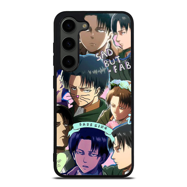 LEVI ACKERMAN ATTACK ON TITANS CUTE ANIME COLLAGE  Samsung Galaxy S23 Plus Case Cover