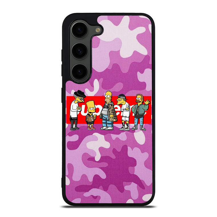 SUPREME THE SIMPSONS CAMO PURPLE Samsung Galaxy S23 Plus Case Cover