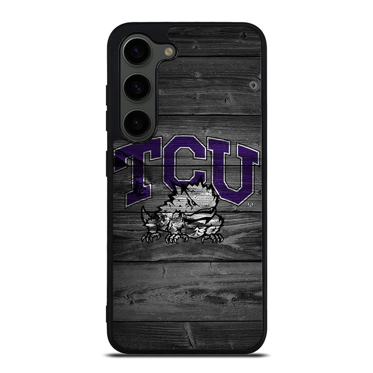 TCU HORNED FROGS FOOTBALL WOOD LOGO  Samsung Galaxy S23 Plus Case Cover