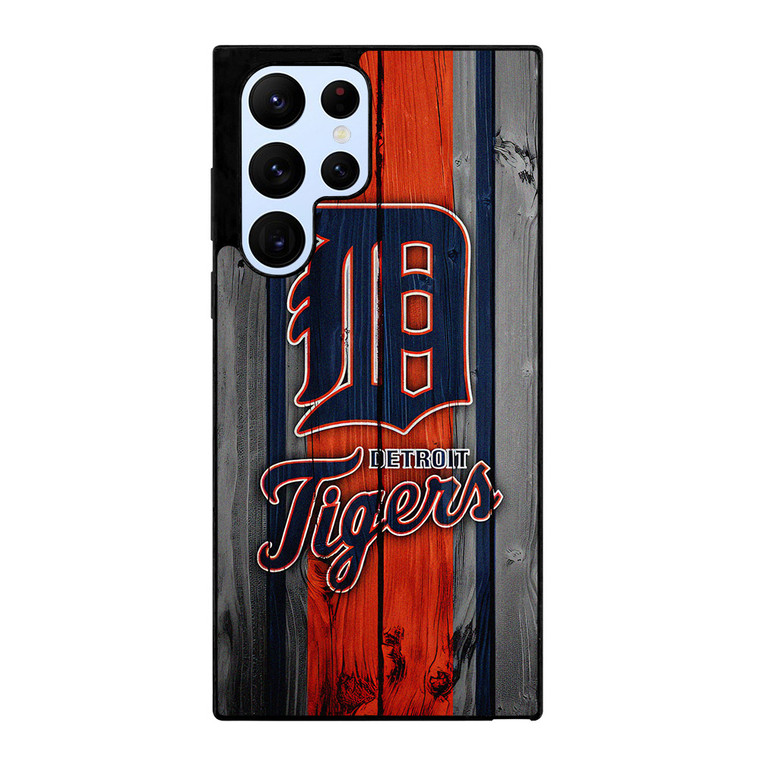 DETROIT TIGERS FOOTBALL WOOD LOGO Samsung Galaxy S22 Ultra Case Cover