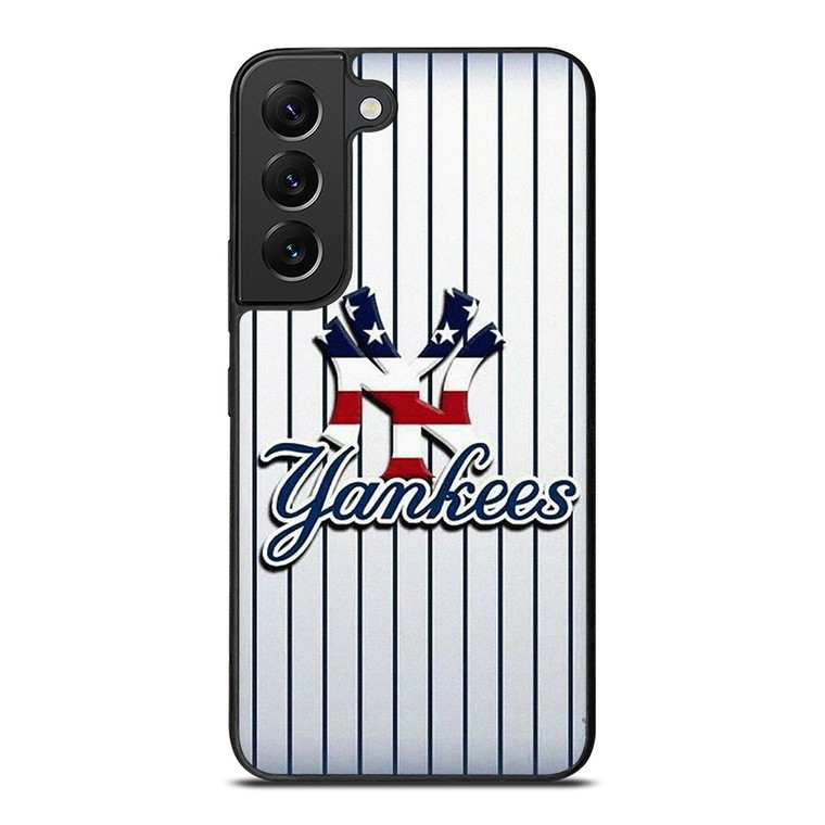 NEW YORK YANKEES USA FLAG STRIPE LOGO Samsung Galaxy S22 Plus Case Cover
