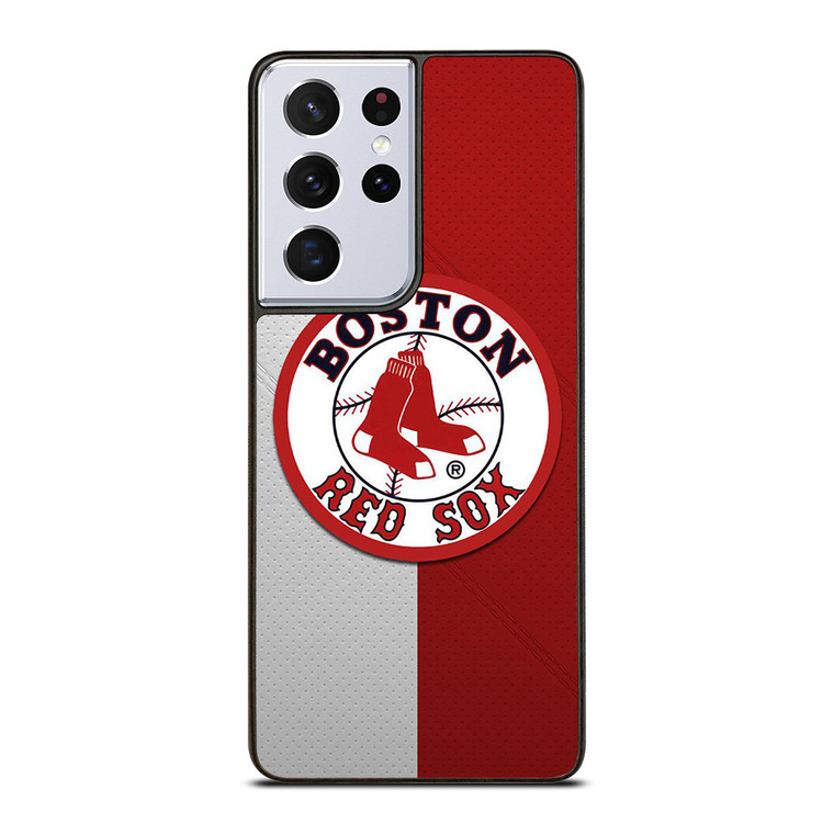 BOSTON RED SOX LEATHER LOGO Samsung Galaxy S21 Ultra Case Cover