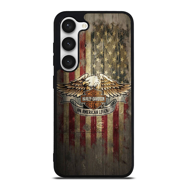 HARLEY DAVIDSON MOTORCYCLES USA WOOD LOGO  Samsung Galaxy S23 Case Cover