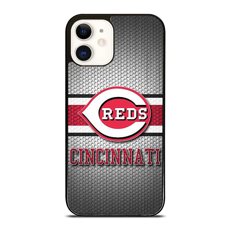 CINCINNATI RED BASEBALL METAL LOGO  iPhone 12 Case Cover