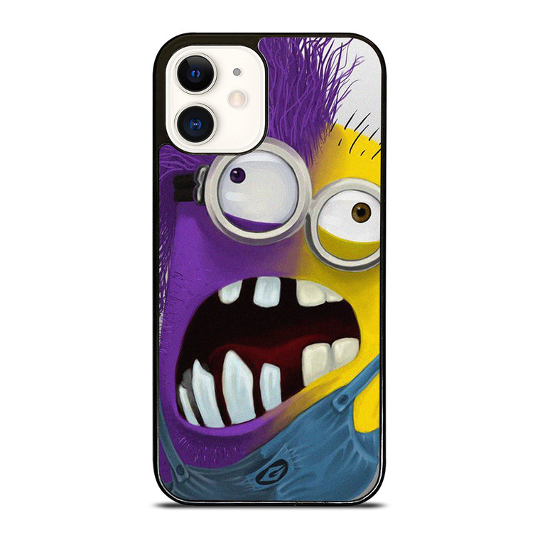 PURPLE HALF MINION CARTOON  iPhone 12 Case Cover PURPLE HALF MINION CARTOON  iPhone 12 Case Cover