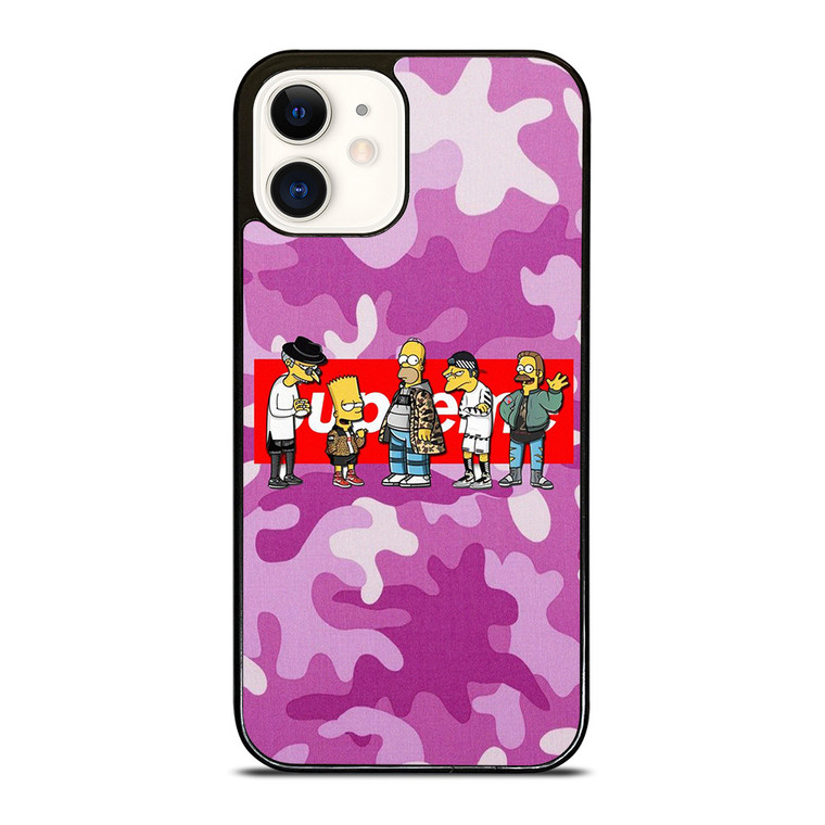 SUPREME THE SIMPSONS CAMO PURPLE  iPhone 12 Case Cover