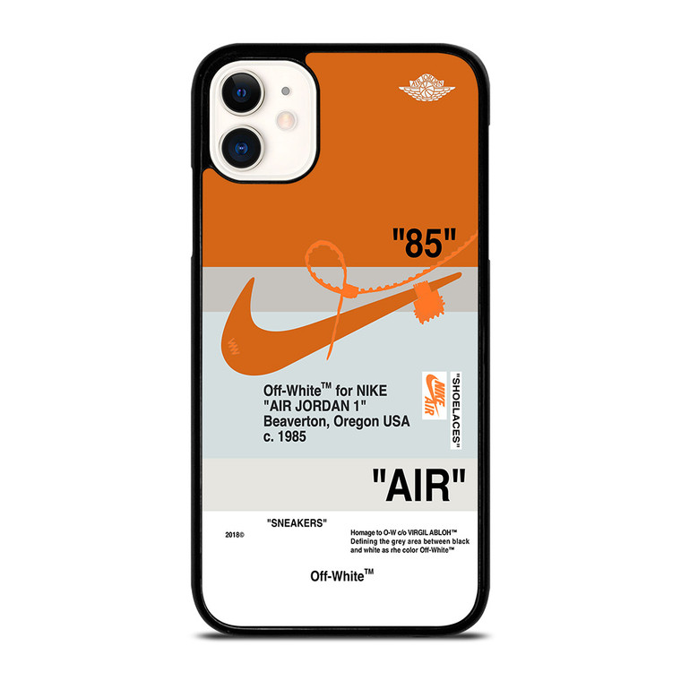NIKE AIR JORDAN 1 OFF WHITE ORANGE iPhone 11 Case Cover