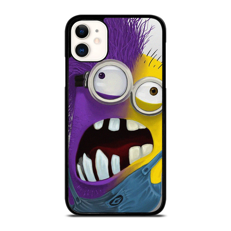 PURPLE HALF MINION CARTOON iPhone 11 Case Cover