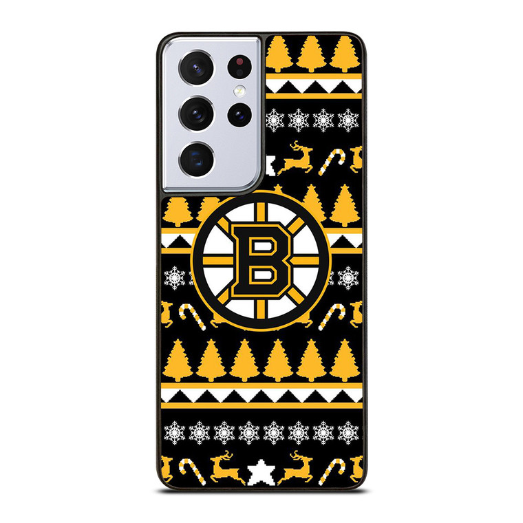 BOSTON BRUINS CHRISTMAS PATTERN  Samsung Galaxy S21 Ultra Case Cover