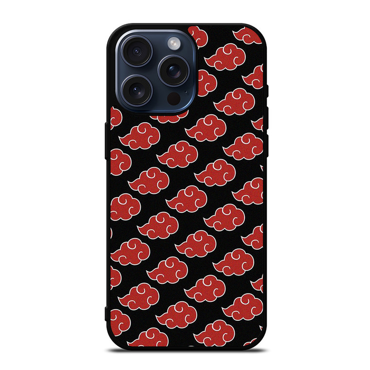 AKATSUKI CLOUD PATTERN iPhone 15 Pro Max Case iPhone 15 Pro Max Case Cover