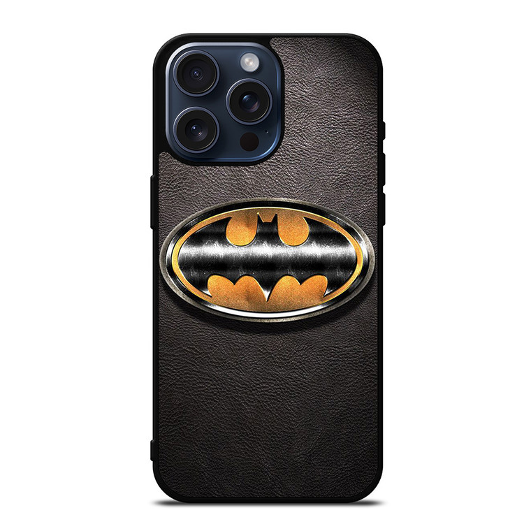 BATMAN EMBLEM LEATHER iPhone 15 Pro Max Case iPhone 15 Pro Max Case Cover