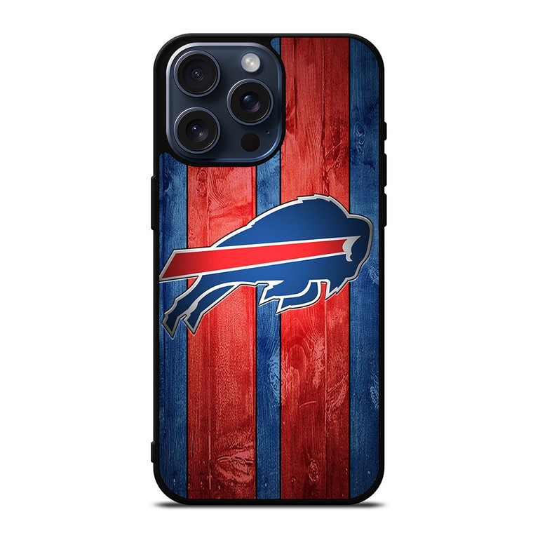 BUFFALO BILLS NFL WOOD LOGO iPhone 15 Pro Max Case iPhone 15 Pro Max Case Cover