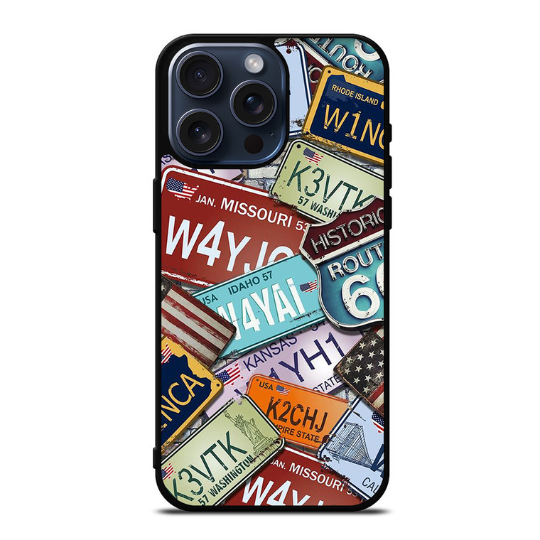 CLASSIC AMERICAN CAR PLATE iPhone 15 Pro Max Case iPhone 15 Pro Max Case Cover