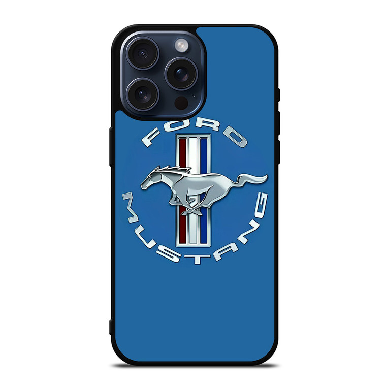 FORD MUSTANG LOGO BLUE ICON  iPhone 15 Pro Max Case Cover