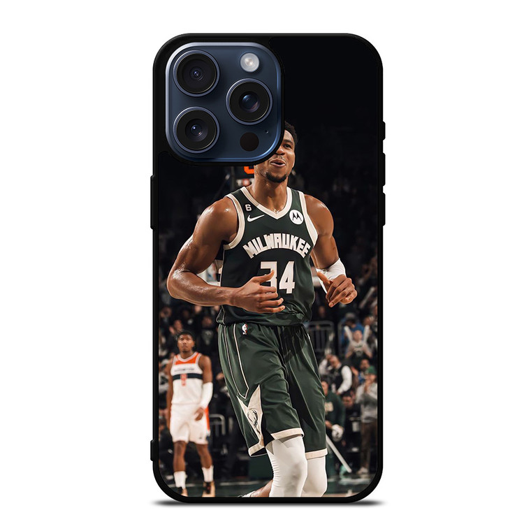GIANNIS ANTETOKOUNMPO MILWAUKEE BUCKS BASKET  iPhone 15 Pro Max Case Cover GIANNIS ANTETOKOUNMPO MILWAUKEE BUCKS BASKET  iPhone 15 Pro Max Case Cover