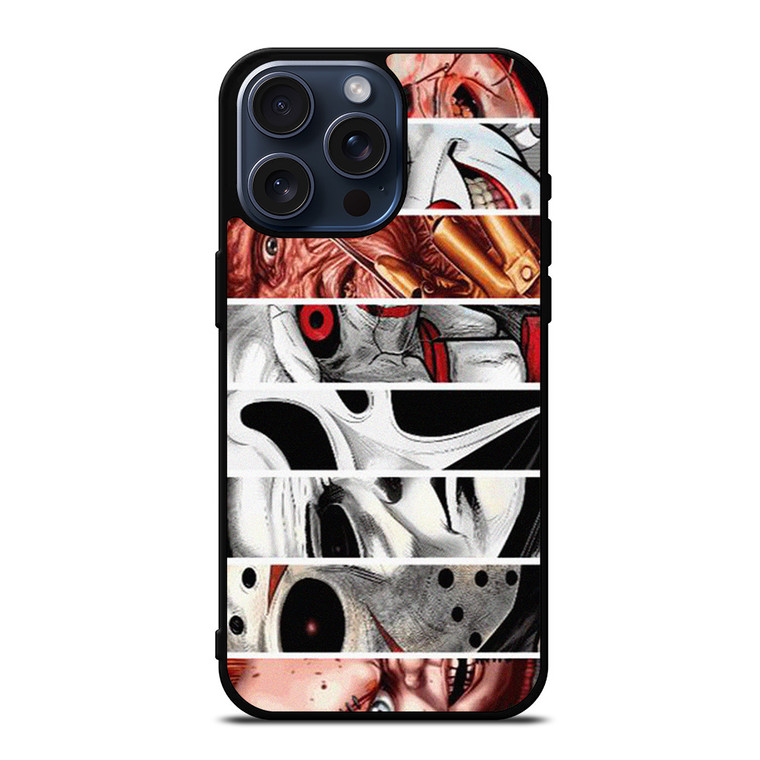 HORROR MOVIES CHARACTERS COLLAGE  iPhone 15 Pro Max Case Cover