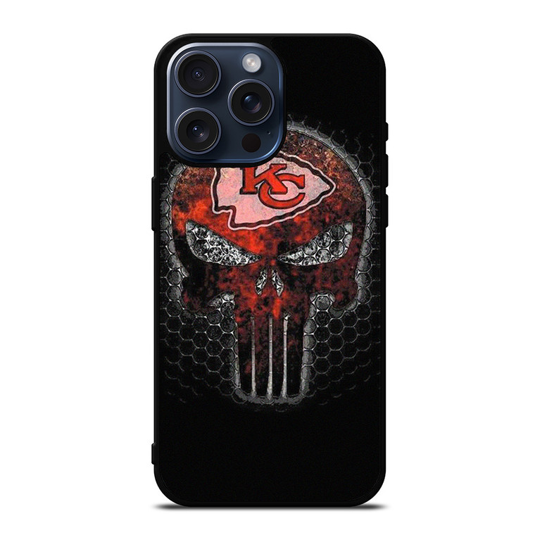 KANSAS CITY CHIEF PUNISHER SKULL LOGO iPhone 15 Pro Max Case Cover