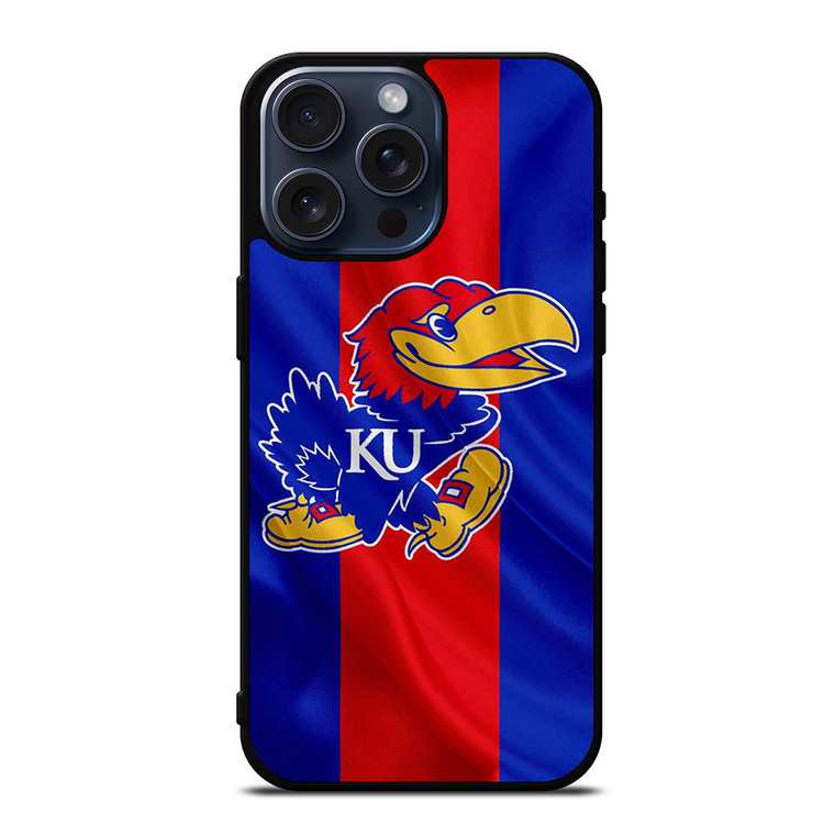KANSAS JAYHAWKS FOOTBALL FLAG iPhone 15 Pro Max Case Cover