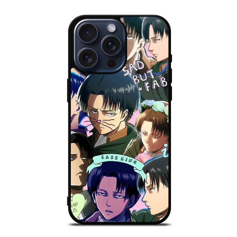 LEVI ACKERMAN ATTACK ON TITANS CUTE ANIME COLLAGE iPhone 15 Pro Max Case Cover