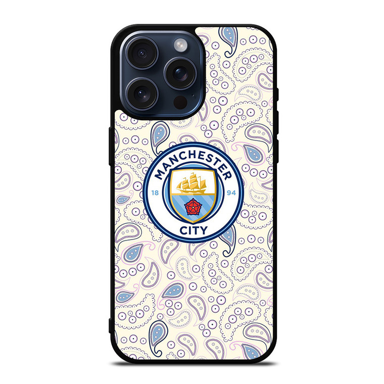 MANCHESTER CITY PUMA PATTERN iPhone 15 Pro Max Case Cover
