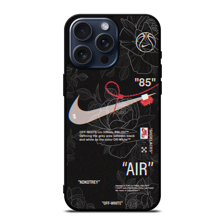 NIKE OFF WHITE FLORAL LOGO iPhone 15 Pro Max Case Cover NIKE OFF WHITE FLORAL LOGO iPhone 15 Pro Max Case Cover