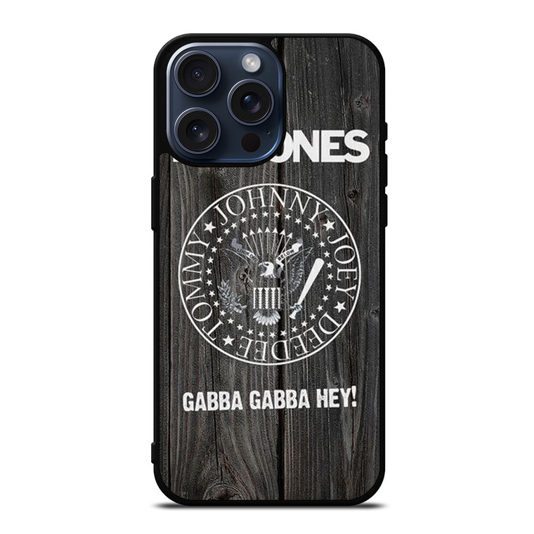 RAMONES BAND WOOD BADGE iPhone 15 Pro Max Case Cover