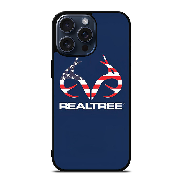 REALTREE USA FLAG LOGO iPhone 15 Pro Max Case Cover