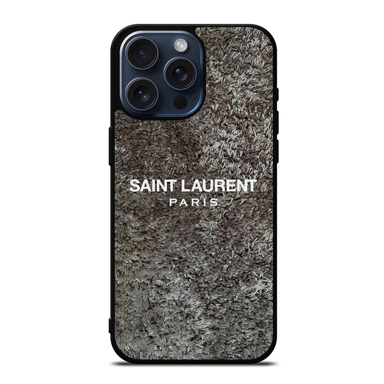 SAINT LAURENT PARIS RASFUR FABRIC iPhone 15 Pro Max Case Cover
