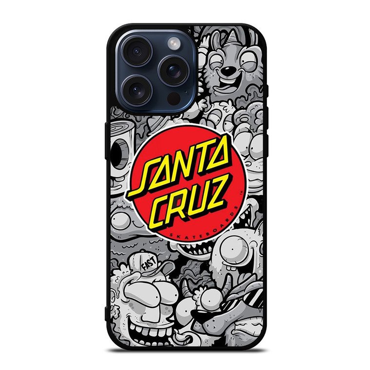 SANTA CRUZ SKATEBOARD DOODLE CARTOON iPhone 15 Pro Max Case Cover
