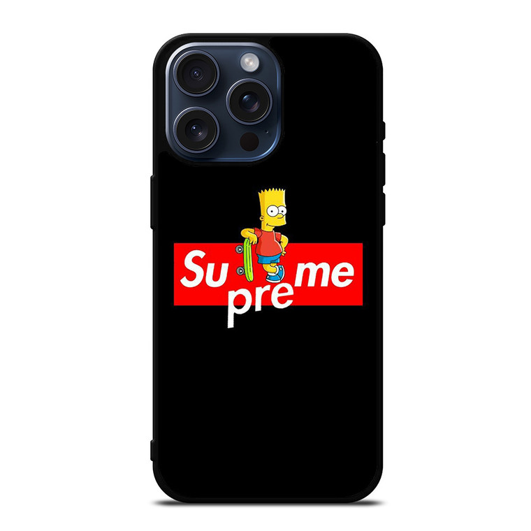 SUPREME BART SIMPSONS SKATER iPhone 15 Pro Max Case Cover