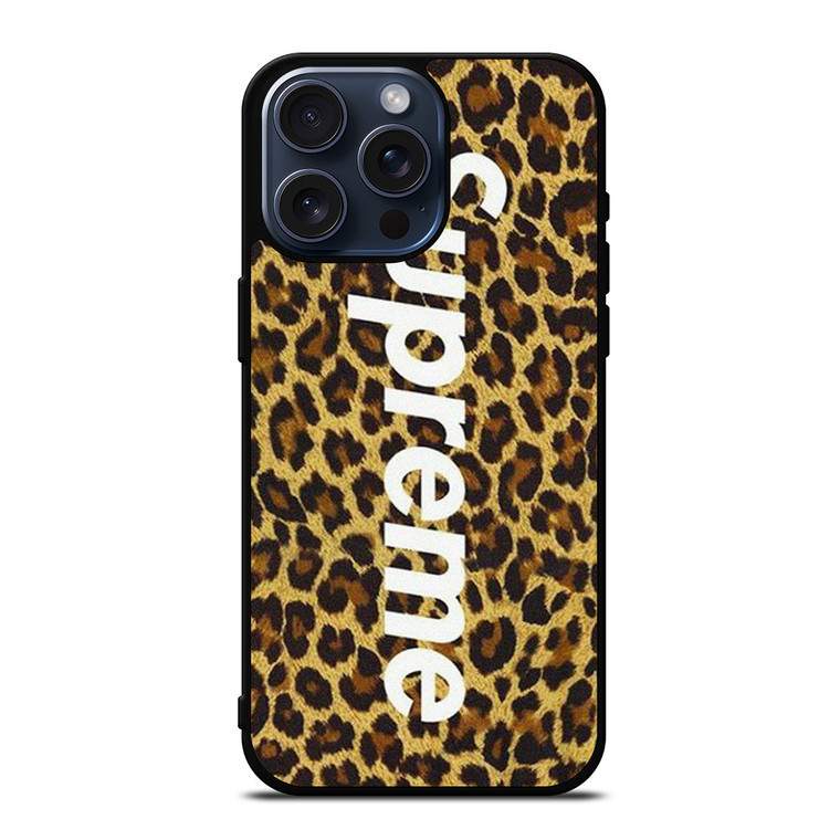 SUPREME LEOPARD SKIN iPhone 15 Pro Max Case Cover