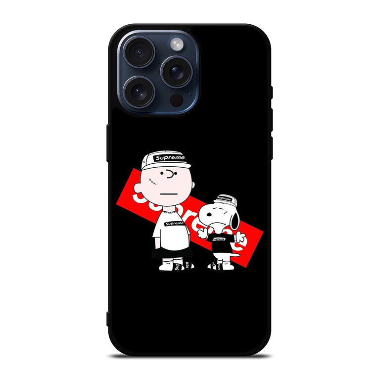 SUPREME SNOOPY AND CHARLIE BROWN iPhone 15 Pro Max Case Cover SUPREME SNOOPY AND CHARLIE BROWN iPhone 15 Pro Max Case Cover
