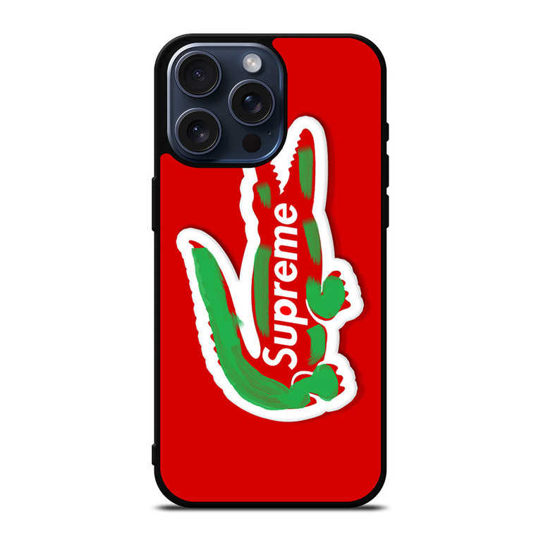 SUPREME X LACOSTE SYMBOL iPhone 15 Pro Max Case Cover