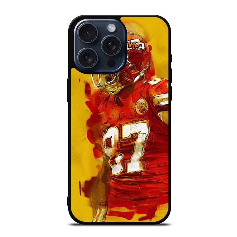 TRAVIS KELCE KANSAS CITY CHIEFS ART iPhone 15 Pro Max Case Cover