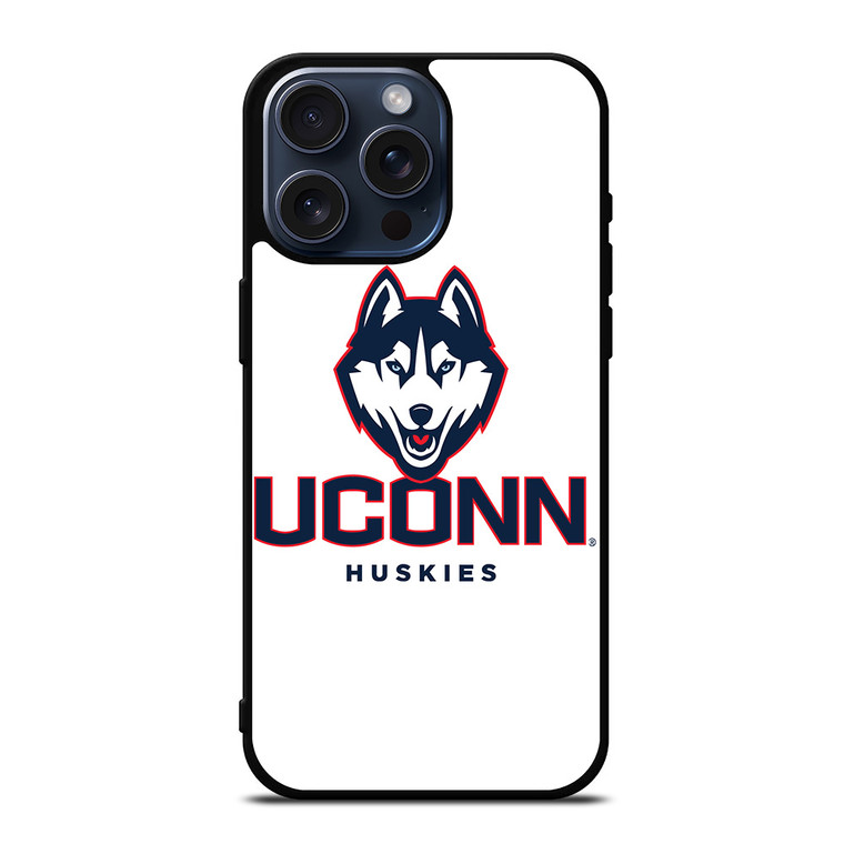 UCONN HUSKIES WHITE LOGO iPhone 15 Pro Max Case Cover