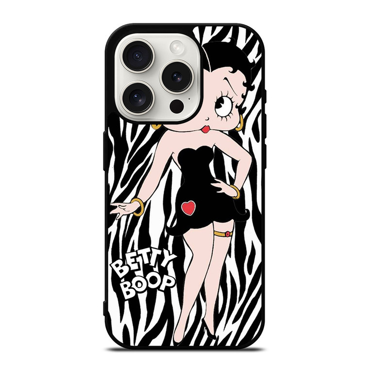 BETTY BOOP ZEBRA PATTERN iPhone 15 Pro Case Cover