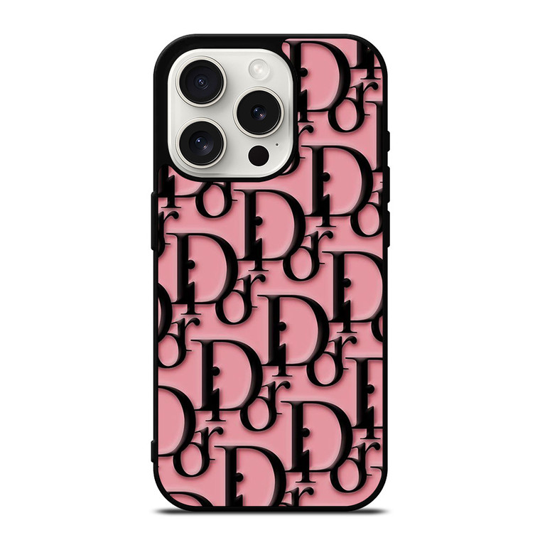 DIOR PINK PATTERN iPhone 15 Pro Case Cover
