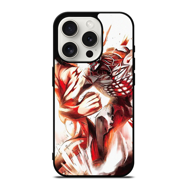 EREN YEAGER VS REINER ATTACK ON TITAN ANIME iPhone 15 Pro Case Cover