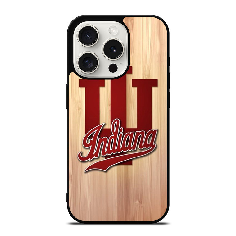 INDIANA HOOSIERS WOOD LOGO iPhone 15 Pro Case Cover