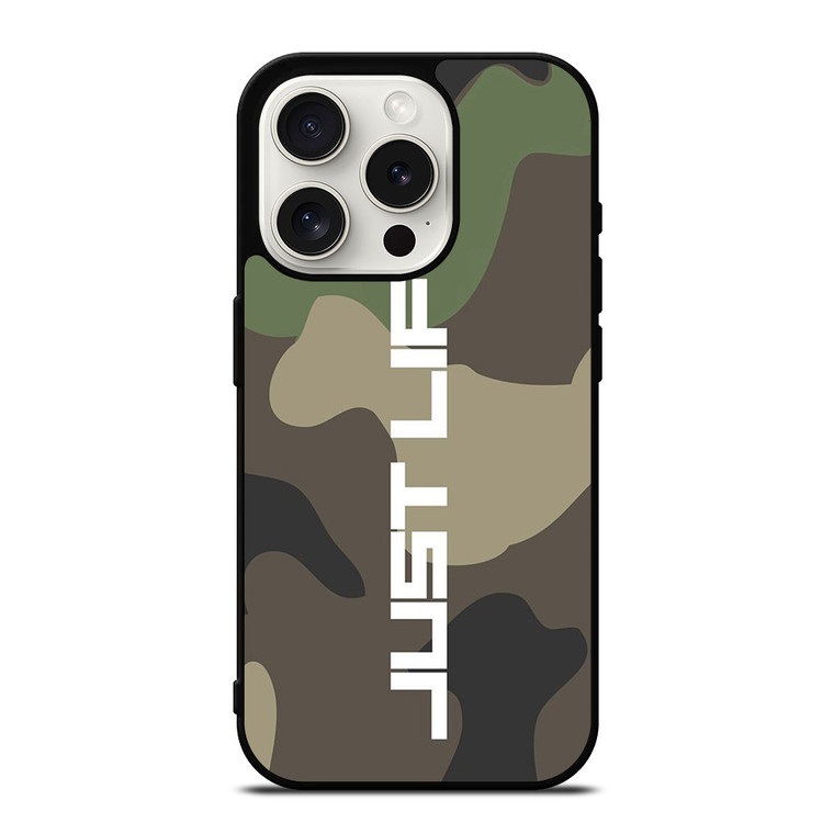 JUST LIFT FITNESS CAMO LOGO iPhone 15 Pro Case Cover