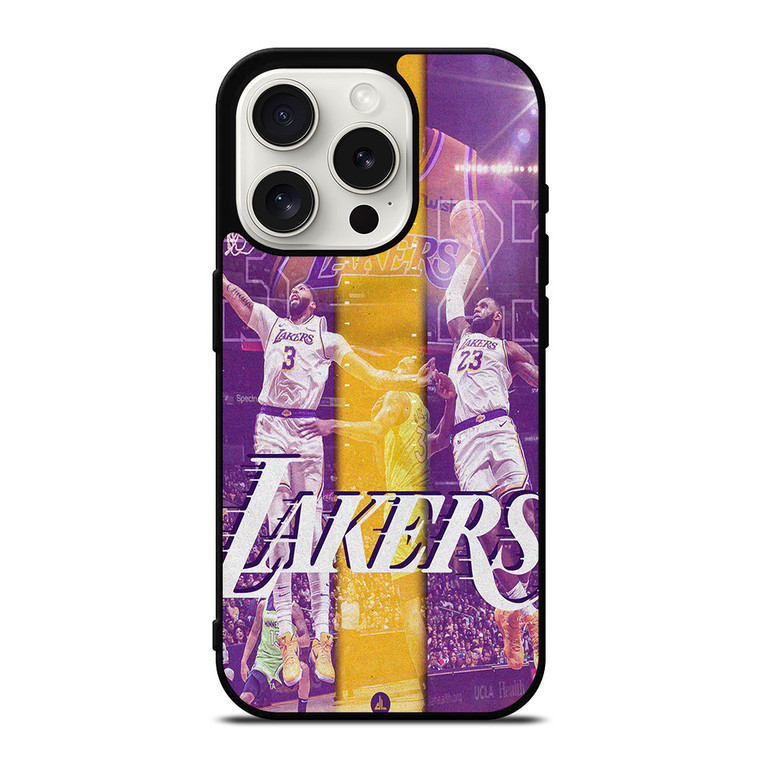 LEBRON JAMES X ANTHONY DAVIS LA LAKERS iPhone 15 Pro Case Cover
