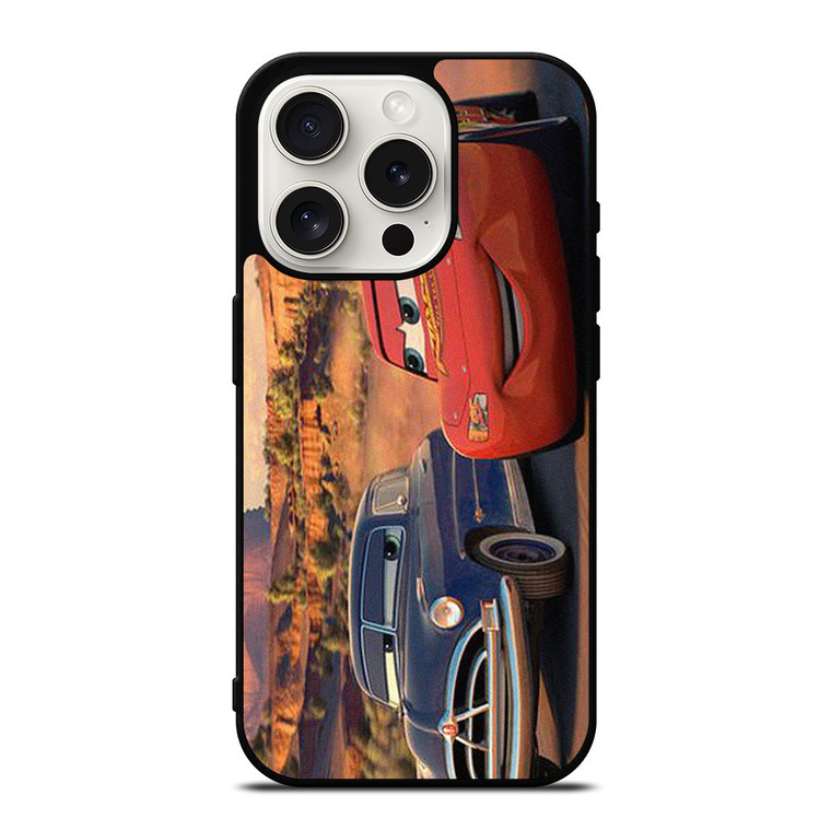 LIGHTNING MCQUEEN AND DOG HUDSON CARS iPhone 15 Pro Case Cover