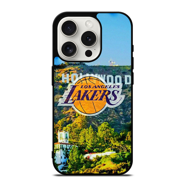 LOS ANGELES LAKERS HOLLYWOOD SIGN iPhone 15 Pro Case Cover