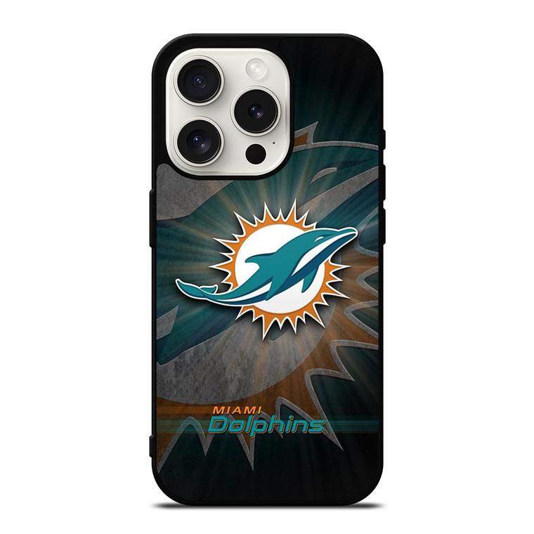 MIAMI DOLPHINS FOOTBALL METAL LOGO iPhone 15 Pro Case Cover MIAMI DOLPHINS FOOTBALL METAL LOGO iPhone 15 Pro Case Cover