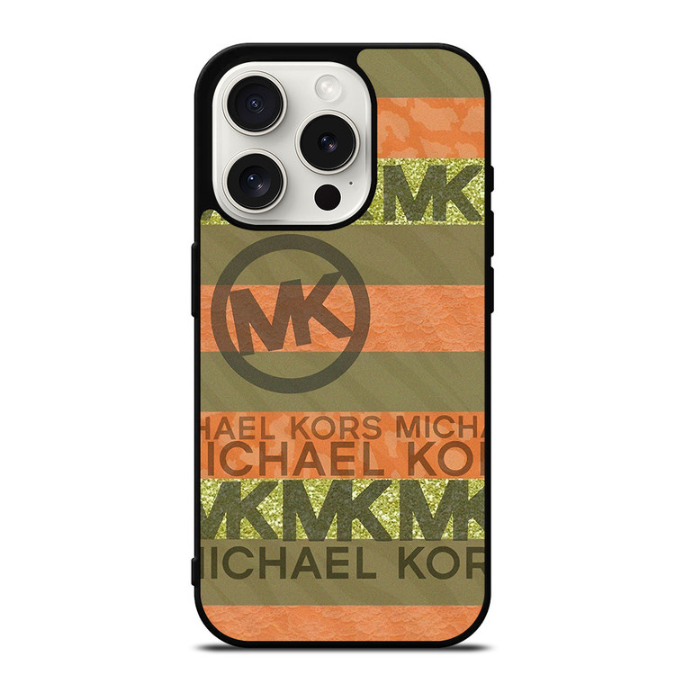MICHAEL KORS PEACH STRIPE iPhone 15 Pro Case Cover MICHAEL KORS PEACH STRIPE iPhone 15 Pro Case Cover