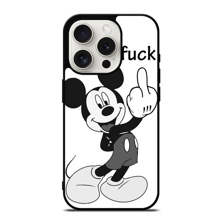 MICKEY MOUSE MIDDLE FINGER FUNNY iPhone 15 Pro Case Cover